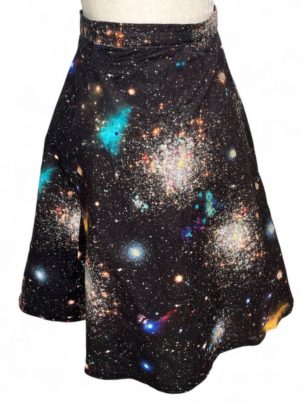 Handmade JWST Galaxy Skirt with Built-In Tulle Petticoat & Gems - Size S